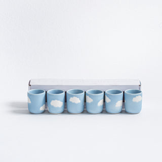 Set of 6 Espresso Cups stoneware ceramic — Cloud Collection