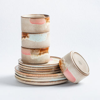 Set of 4 Bowls 5.1" stoneware ceramic — Melting Ice Cream Collection