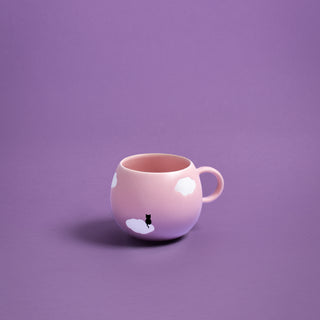 Pink Cloud stoneware ceramic Mug 17oz / 500ml Meow — Halloween Collection