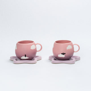 Pink Cloud stoneware ceramic Mug 17oz / 500ml Meow — Halloween Collection