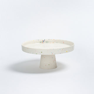 White Cake Stand 11" stoneware ceramic — Party Collection