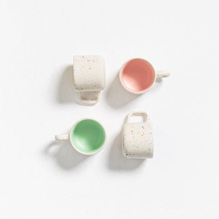 Set of 4 Colors Espresso Mugs stoneware ceramic — Breeze Party Out