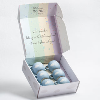 Set of 6 Espresso Ball Mugs stoneware ceramic — Cloud Collection Gift Box