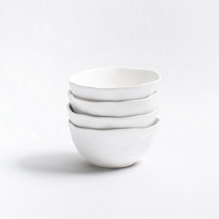 Set of 4 White Bowls 5.9" stoneware ceramic — Pure Collection