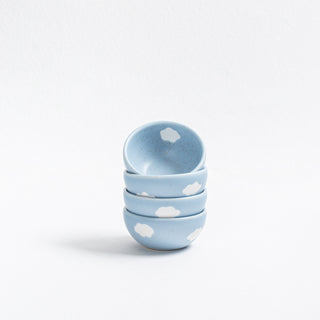 Set of 4 Blue Mini Bowl 4" stoneware ceramic —  Cloud Collection