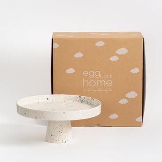 White Cake Stand 11" stoneware ceramic — Party Collection