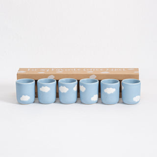 Set of 6 Espresso Cups stoneware ceramic — Cloud Collection