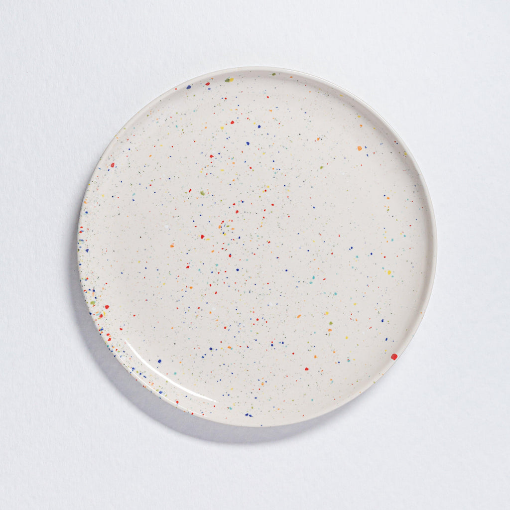 Set of 6 White Dinner Plates 11" stoneware ceramic — Party Collection