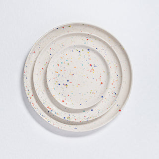 Set of 30 White stoneware ceramic Dinnerware — Party Collection