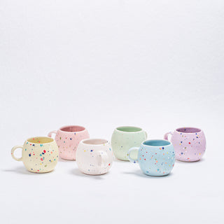 Set of 6 Mix Color Large Ball Mugs 17oz / 500ml stoneware ceramic — Party Collection