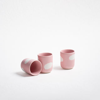 Set of 6 Espresso Cups stoneware ceramic — Pink Cloud Collection