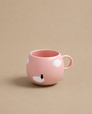 Halloween Pink Cloud stoneware ceramic Mug 17oz / 500ml Meow