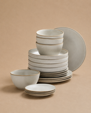 Set de 21 piezas de loza porcelánica Terra