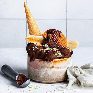 Set of 4 Bowls 5.1" stoneware ceramic — Melting Ice Cream Collection