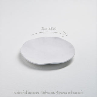 Nature Shape White Salad Plate 8.66 in - Egg Back Home