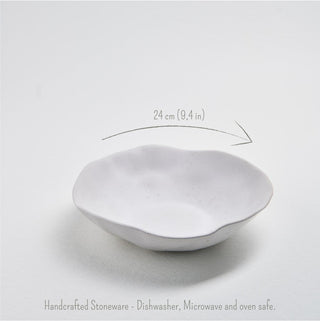 Nature Shape White Pasta Plate 8.66 in - Egg Back Home