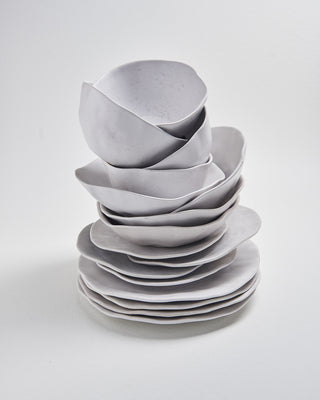 Set of 16 White stoneware ceramic Dinnerware — Pure Collection