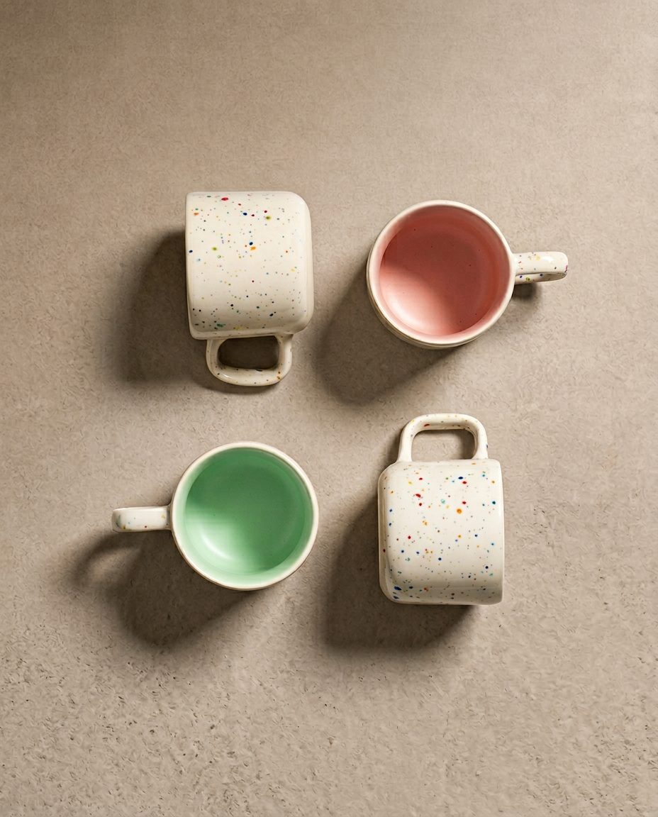 Set of 4 Colors Espresso Mugs stoneware ceramic Egg Back Home – Egg ...