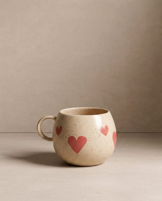 Taza de Bola de Loza Cozy Hearts 500ml Edición Limitada