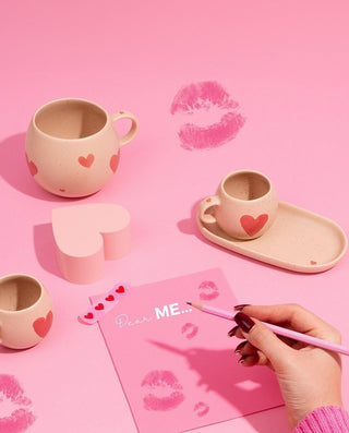 Taza de Bola de Loza Cozy Hearts 500ml Edición Limitada