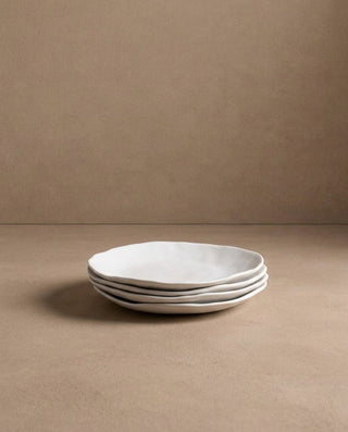 Set of 16 White stoneware ceramic Dinnerware — Pure Collection