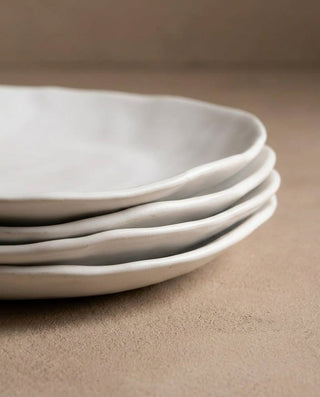 Set of 16 White stoneware ceramic Dinnerware — Pure Collection