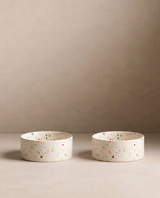 Nuevo Juego de 2 Cuencos para Mascotas Party 16,5 cm Blanco