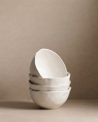 Set of 16 White stoneware ceramic Dinnerware — Pure Collection