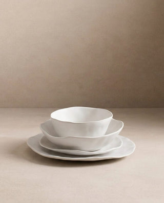Set of 4 White Bowls 5.9" stoneware ceramic — Pure Collection