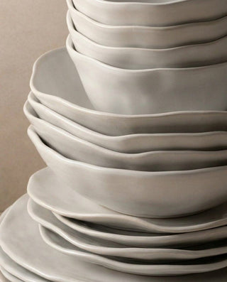 Set of 16 White stoneware ceramic Dinnerware — Pure Collection