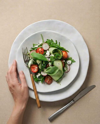 Set of 16 White stoneware ceramic Dinnerware — Pure Collection